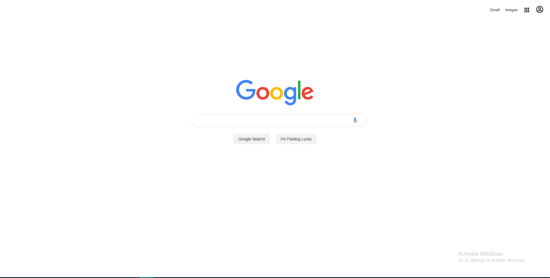Screenshot of the googlehomepage.