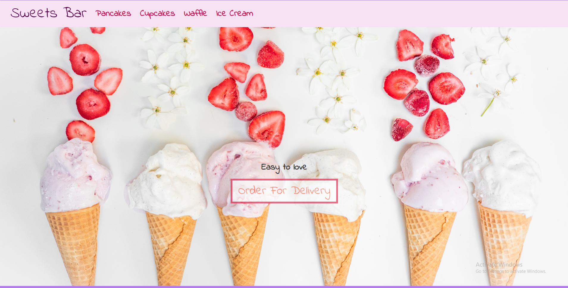 Screenshot of the sweetbar.